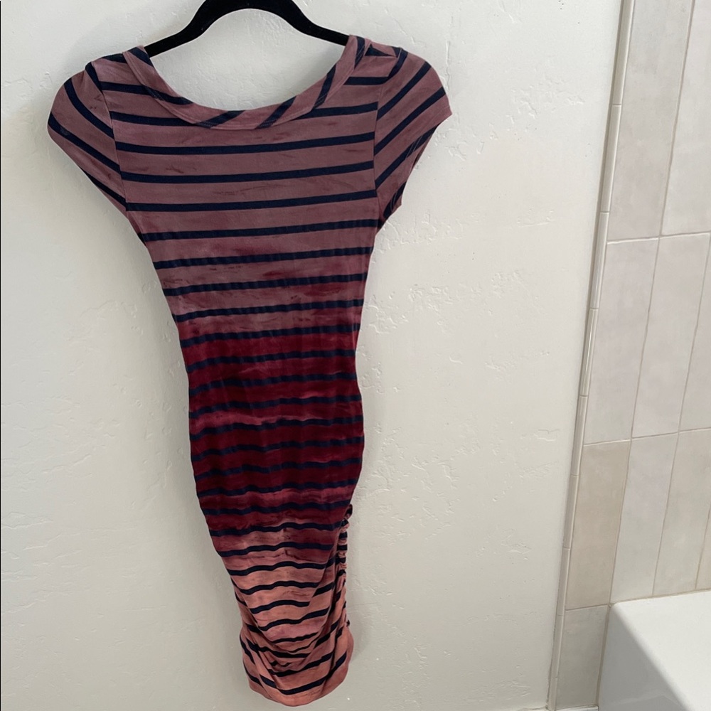 Hard Tail Pink and Blue Striped Dress with open back